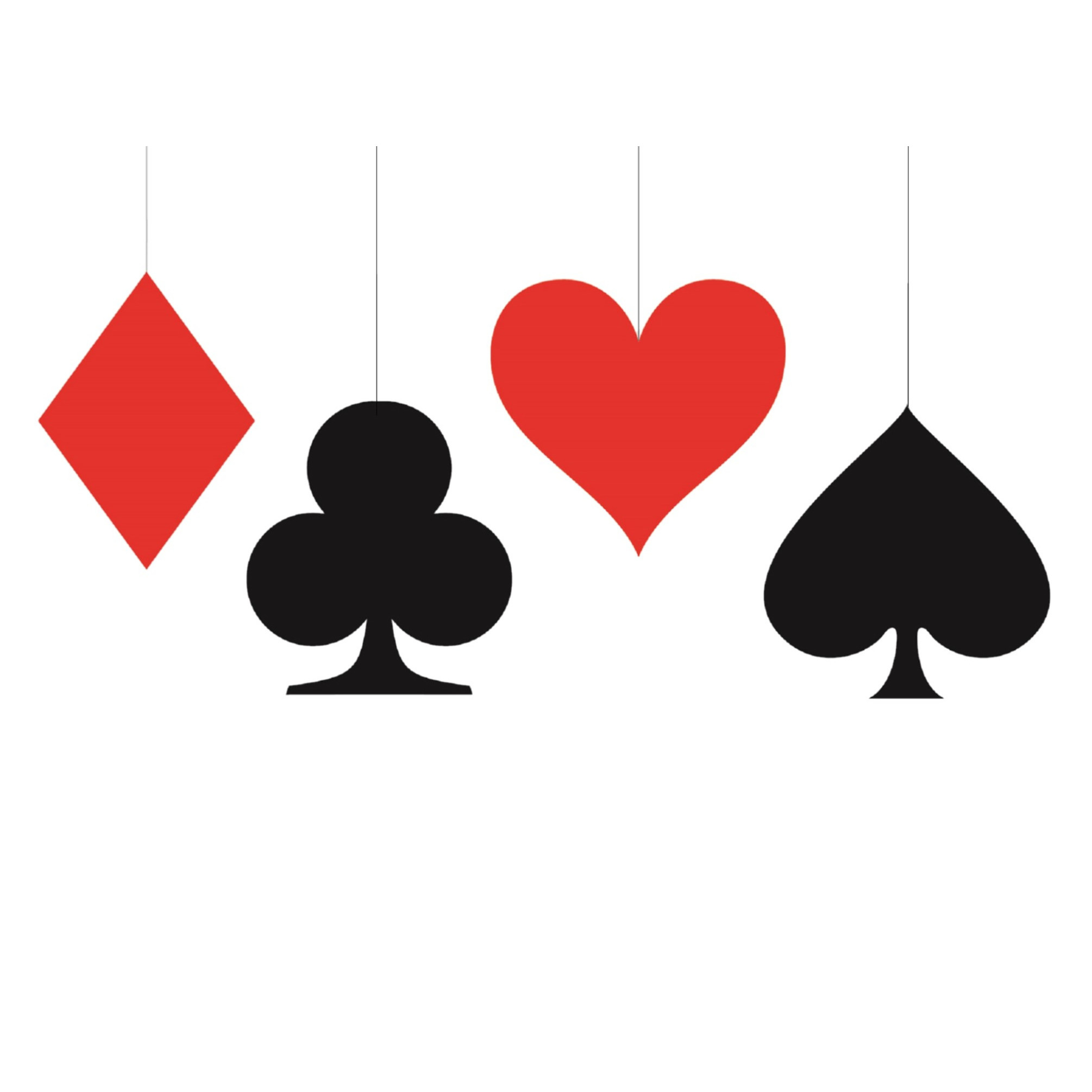 8x stuks kaartspel casino speelkaarten decoratie hangers